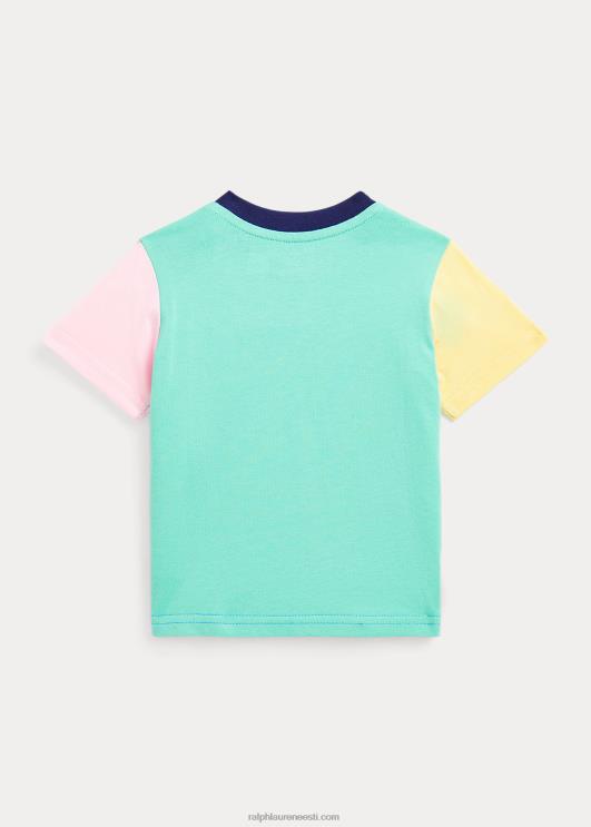 Ralph Lauren beebi värviblokeeritud puuvillane tasku t-särk PR0V8274 sadamasaar sinine multi