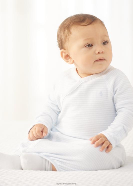 Ralph Lauren beebi triibuline puuvillane interlock kleit PR0V8181 berüll sinine/valge