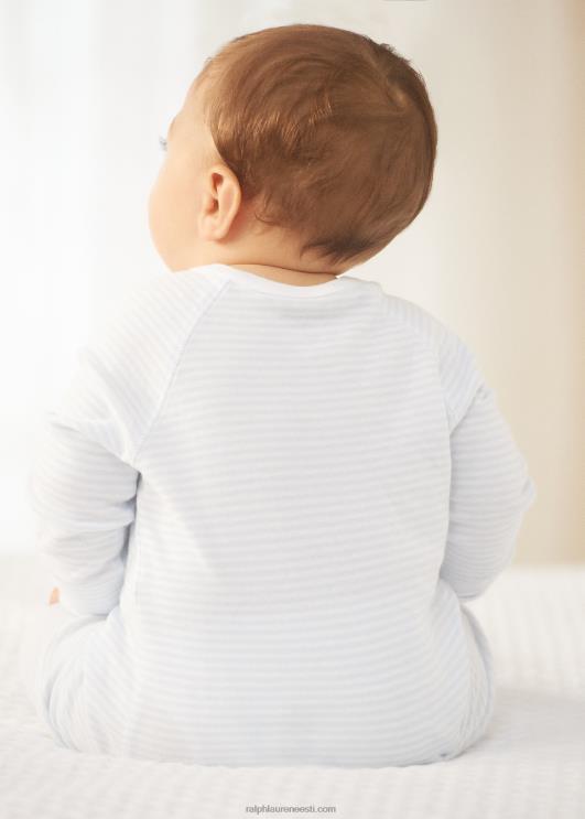 Ralph Lauren beebi triibuline puuvillane interlock kleit PR0V8181 berüll sinine/valge