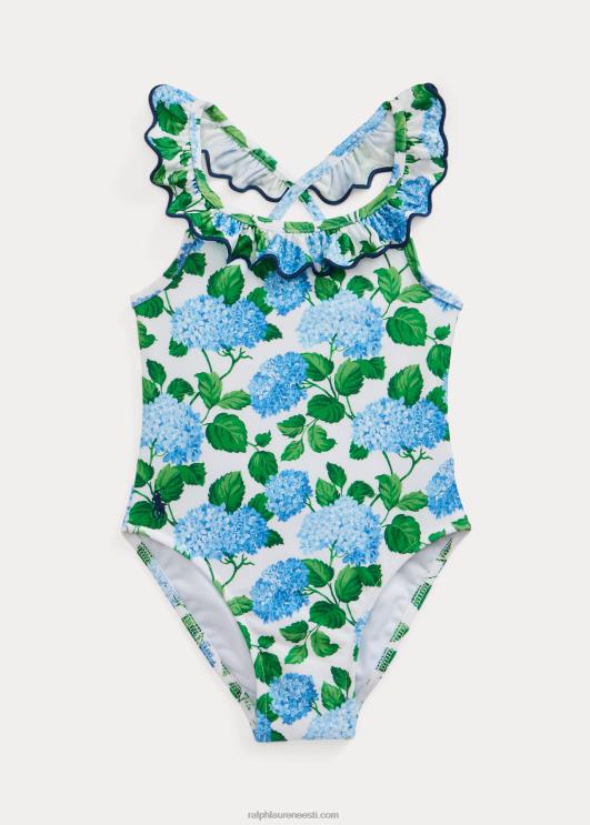 Ralph Lauren beebi lilleline volangidega ühes tükis ujumistrikoo PR0V7944 lilleline hortensia