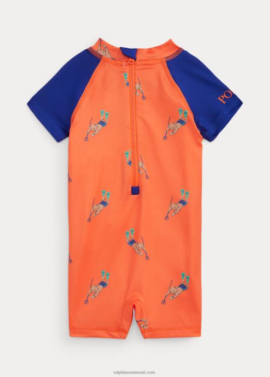 Ralph Lauren beebi polo karu lööve valvur shortall PR0V7954 ere signaal oranž