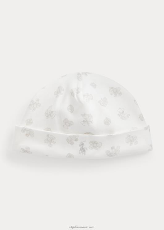 Ralph Lauren beebi karumustriga orgaanilisest puuvillast nokamüts PR0V8025 hall multi