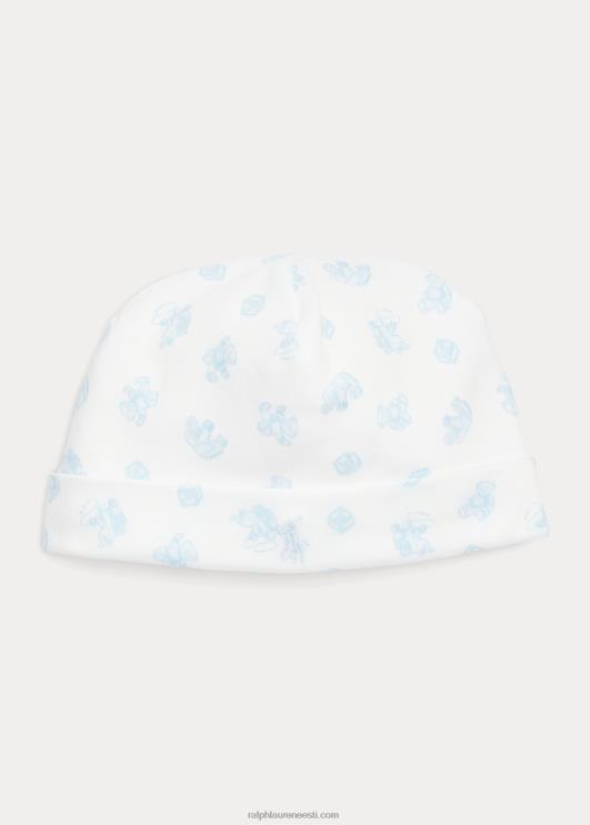 Ralph Lauren beebi karumustriga orgaanilisest puuvillast nokamüts PR0V8031 sinine multi