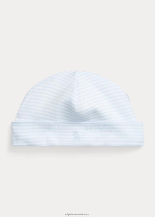 Ralph Lauren beebi triibuline puuvillane nokamüts PR0V8027 berüll sinine/valge