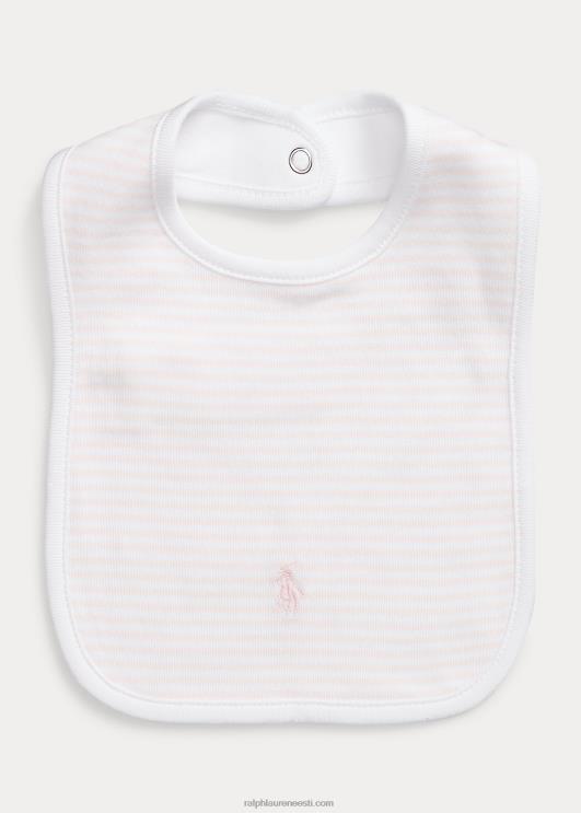 Ralph Lauren beebi triibuline orgaanilisest puuvillast rinnatükk PR0V8065 õrn roosa/valge