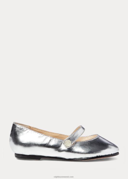 Ralph Lauren lapsed alyssa metallist nahk mary jane PR0V7268 hõbedane