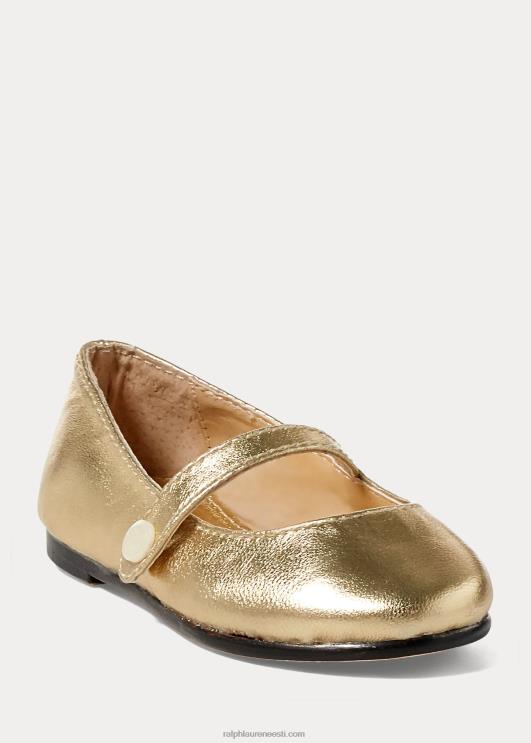 Ralph Lauren lapsed alyssa metallist nahk mary jane PR0V7269 kuldne nahk