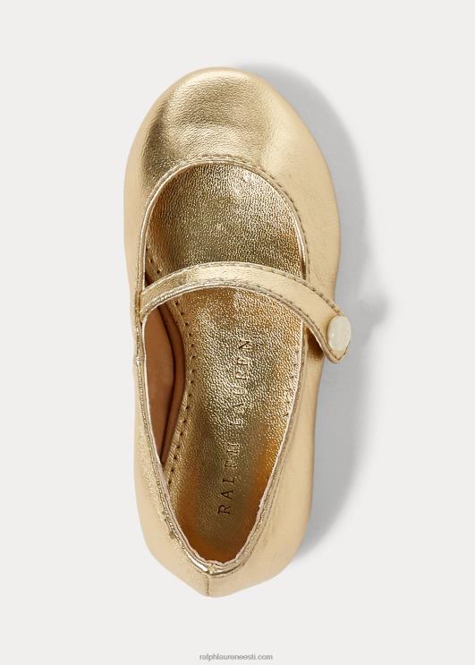 Ralph Lauren lapsed alyssa metallist nahk mary jane PR0V7269 kuldne nahk