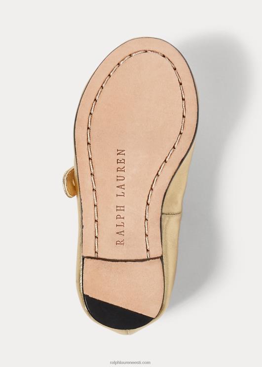 Ralph Lauren lapsed alyssa metallist nahk mary jane PR0V7269 kuldne nahk