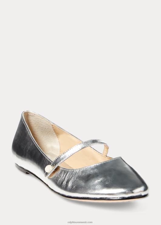 Ralph Lauren lapsed alyssa nahast mary jane PR0V7291 hõbedane metallik nahk