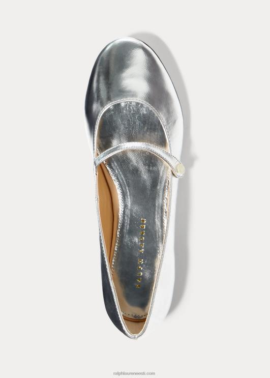 Ralph Lauren lapsed alyssa nahast mary jane PR0V7291 hõbedane metallik nahk