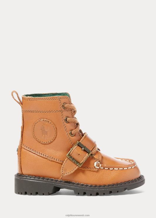 Ralph Lauren lapsed nahast ranger hi ii saabas PR0V6354 tan poleeritud nahk