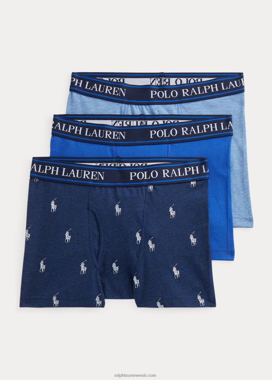 Ralph Lauren lapsed 3-osaline veniv puuvillane bokser PR0V6409 monroe sinine kanarbik