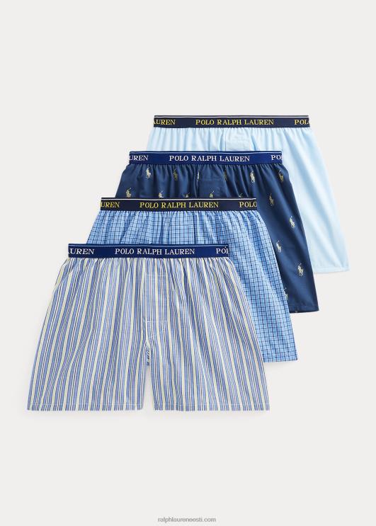 Ralph Lauren lapsed kootud puuvillane bokser 4-pakk PR0V6411 maamees mereväe ülikoolilinnak kollane