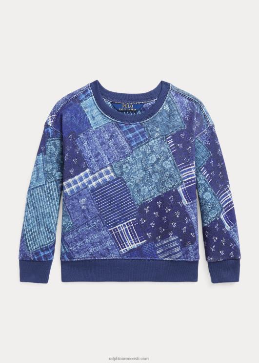 Ralph Lauren lapsed lapitehnikas mustriga prantsuse frotee dressipluus PR0V7466 indigo lapitöö