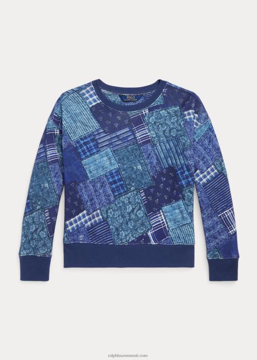 Ralph Lauren lapsed lapitehnikas mustriga prantsuse frotee dressipluus PR0V7613 indigo lapitöö