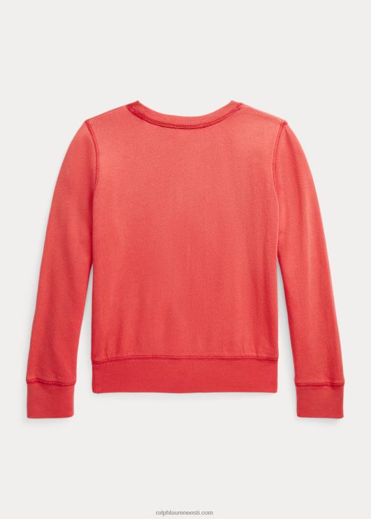 Ralph Lauren lapsed purjetamisaplikatsiooniga spaafrotee dressipluus PR0V7116 tüürpoor punane