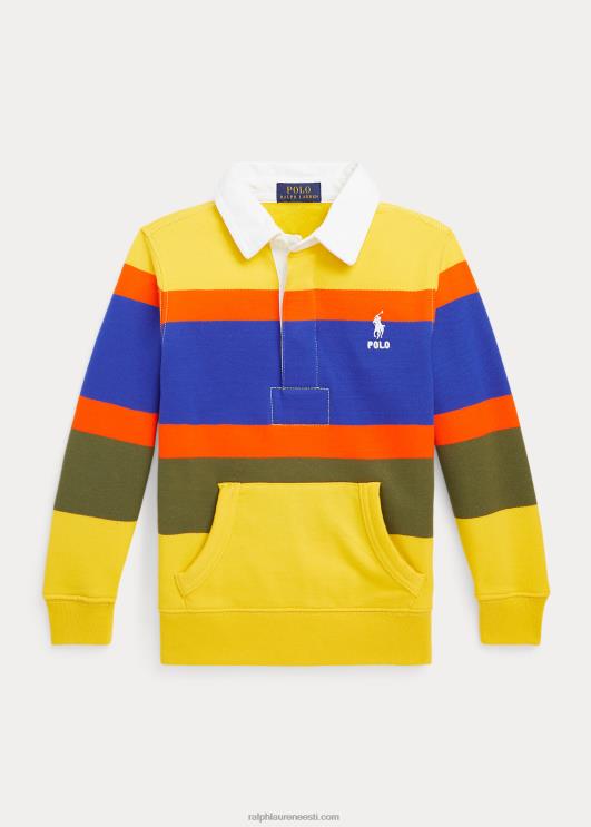 Ralph Lauren lapsed triibuline fliisist ragbi dressipluus PR0V9905 sidrunipuru multi