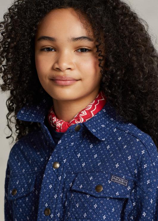 Ralph Lauren lapsed geomeetrilise mustriga topeltkootud särkjakk PR0V6967 klementiini kaliko