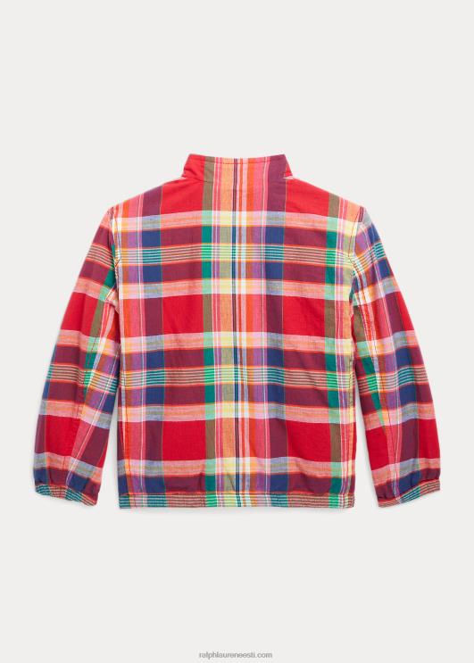 Ralph Lauren lapsed ümberpööratav puuvillane madrase jope PR0V5662 punane/merepunane multi