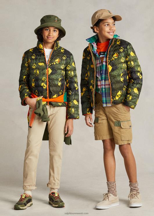 Ralph Lauren lapsed p-kihi 2 ümberpööratav jope PR0V6560 tippkohtumise camo/aia rada