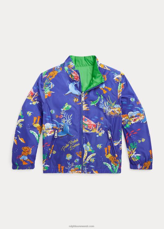 Ralph Lauren lapsed polo bear ümberpööratav jope PR0V9765 karutrükk/klassikaline kelly