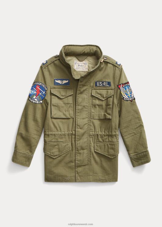 Ralph Lauren lapsed puuvillane kalasaba välijope PR0V5861 oliivimägi