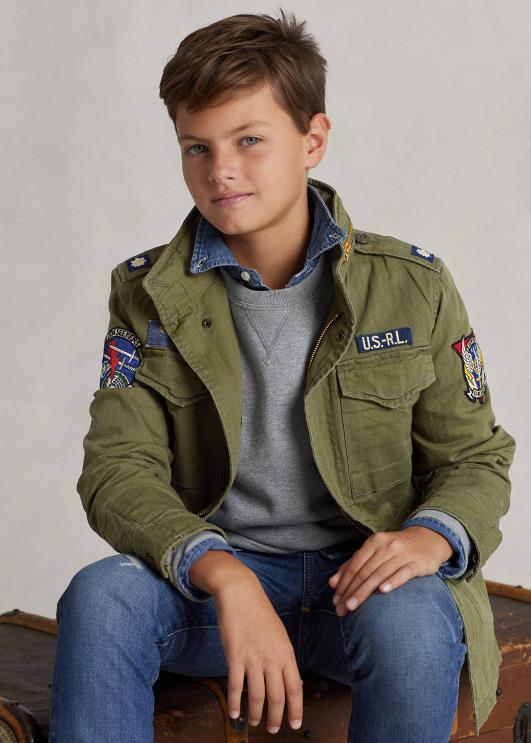 Ralph Lauren lapsed puuvillane kalasaba välijope PR0V6016 oliivimägi