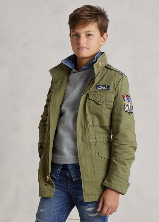 Ralph Lauren lapsed puuvillane kalasaba välijope PR0V6016 oliivimägi