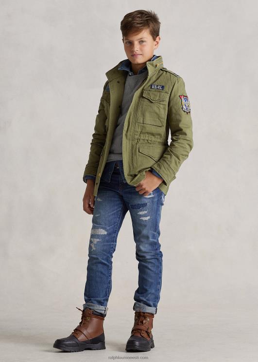 Ralph Lauren lapsed puuvillane kalasaba välijope PR0V6016 oliivimägi