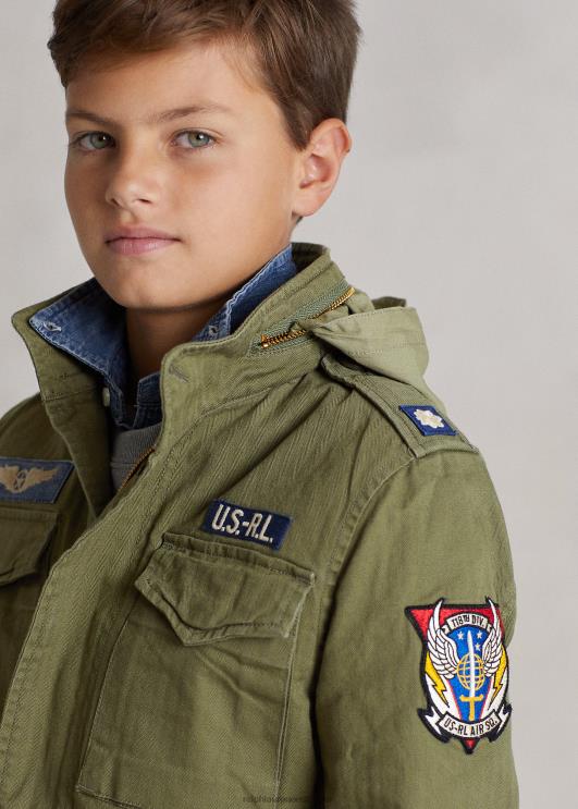 Ralph Lauren lapsed puuvillane kalasaba välijope PR0V6016 oliivimägi