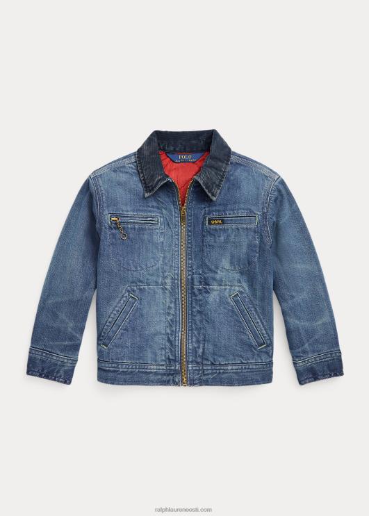 Ralph Lauren lapsed teksasest täistõmblukuga rekkamehe jope PR0V9918 wydale pesu