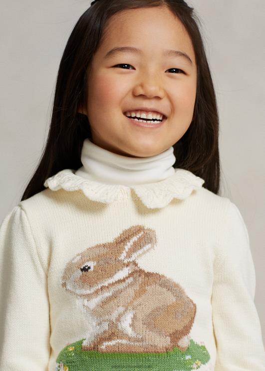 Ralph Lauren lapsed Kuu uusaasta puuvillane jänku kampsun PR0V6733 klubimaja kreem