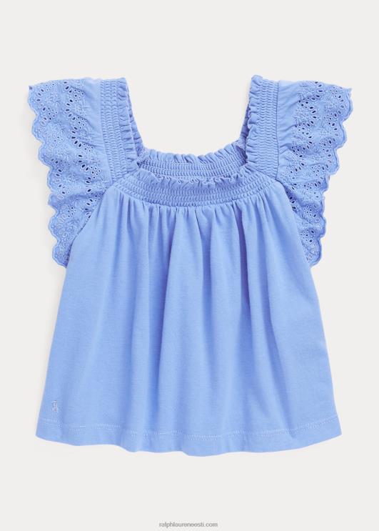 Ralph Lauren lapsed aas-tikandiga puuvillast jersey top PR0V6882 sadamasaar sinine