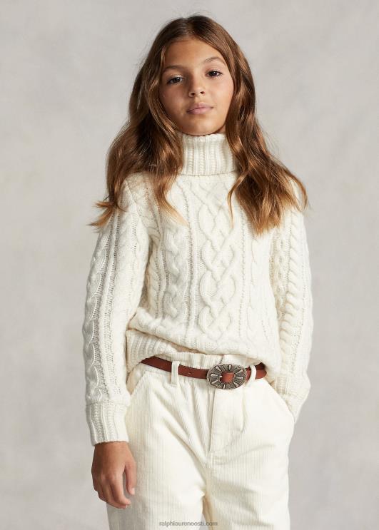 Ralph Lauren lapsed aran-kootud villasegune kilpkaelusega kampsun PR0V7509