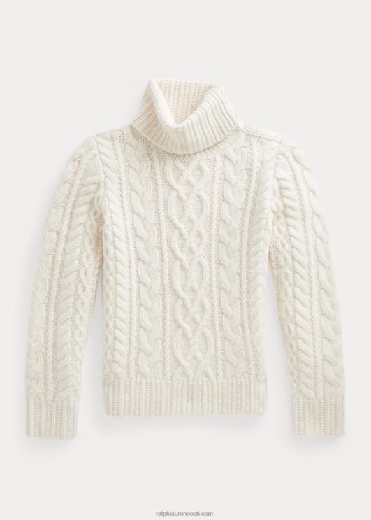 Ralph Lauren lapsed aran-kootud villasegune kilpkaelusega kampsun PR0V7509