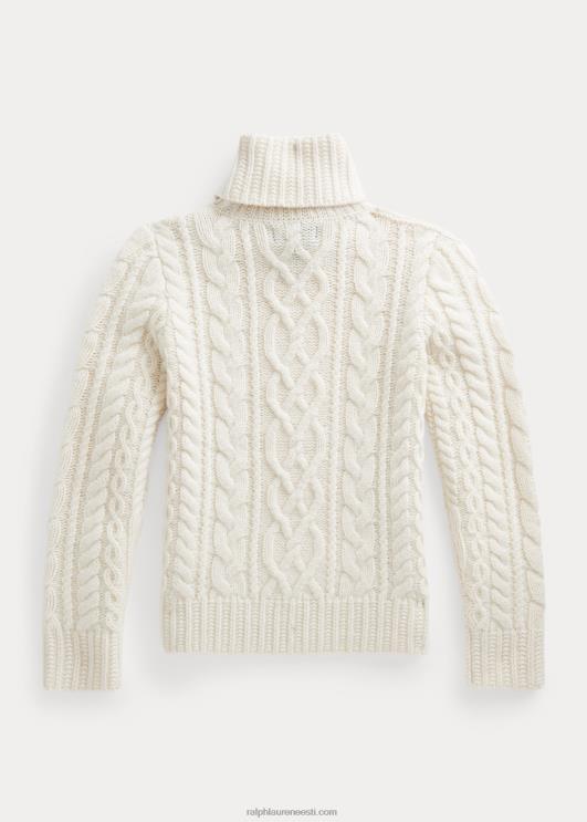 Ralph Lauren lapsed aran-kootud villasegune kilpkaelusega kampsun PR0V7509