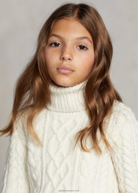 Ralph Lauren lapsed aran-kootud villasegune kilpkaelusega kampsun PR0V7509