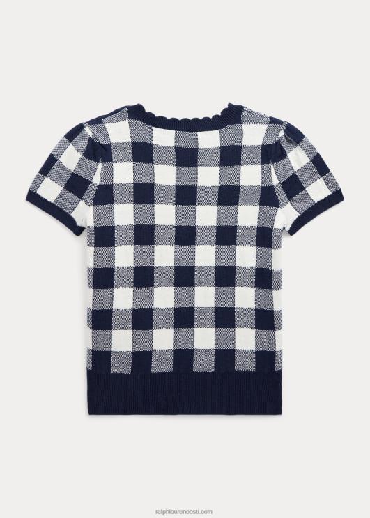 Ralph Lauren lapsed hõlmikpuuvillane lühikeste varrukatega kampsun PR0V7366 rafineeritud mereväe multi