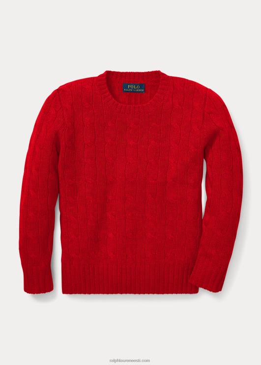 Ralph Lauren lapsed ikooniline kaabliga kootud kašmiirkampsun PR0V5720 Rl 2000 punane