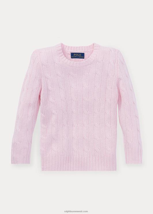 Ralph Lauren lapsed ikooniline kaabliga kootud kašmiirkampsun PR0V5724 hommikune roosa