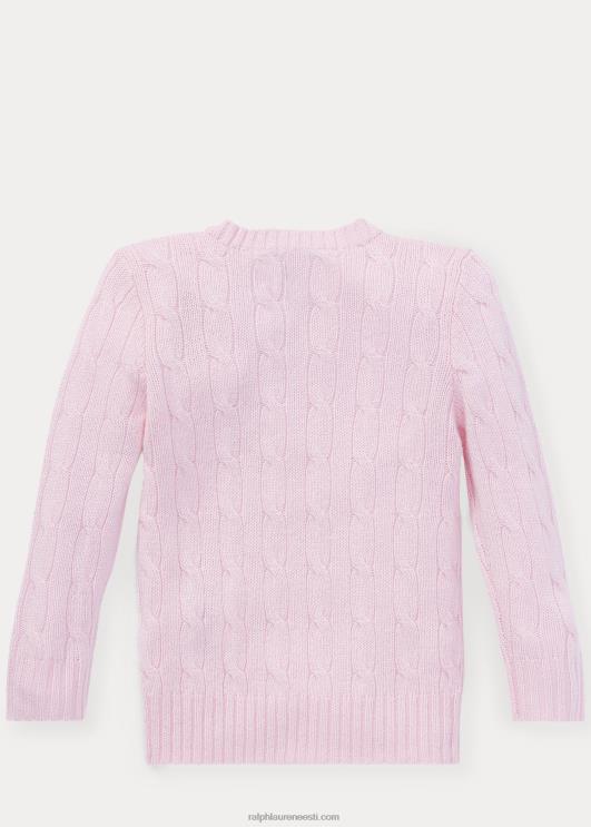 Ralph Lauren lapsed ikooniline kaabliga kootud kašmiirkampsun PR0V5724 hommikune roosa