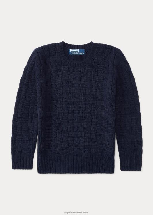 Ralph Lauren lapsed ikooniline kaabliga kootud kašmiirkampsun PR0V5725 rafineeritud merevägi