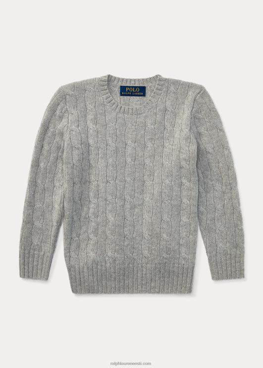 Ralph Lauren lapsed ikooniline kaabliga kootud kašmiirkampsun PR0V5727 keskmine hall kanarbik