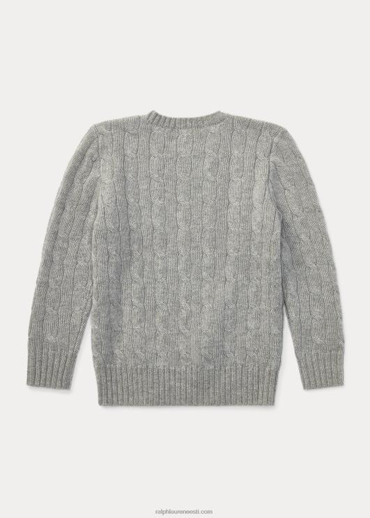 Ralph Lauren lapsed ikooniline kaabliga kootud kašmiirkampsun PR0V5727 keskmine hall kanarbik