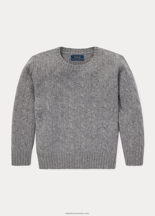 Ralph Lauren lapsed ikooniline kaabliga kootud kašmiirkampsun PR0V5728 helehall kanarbik