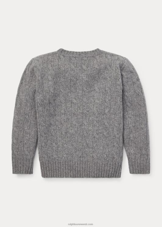 Ralph Lauren lapsed ikooniline kaabliga kootud kašmiirkampsun PR0V5728 helehall kanarbik