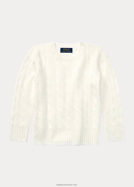 Ralph Lauren lapsed ikooniline kaabliga kootud kašmiirkampsun PR0V5729 soe valge