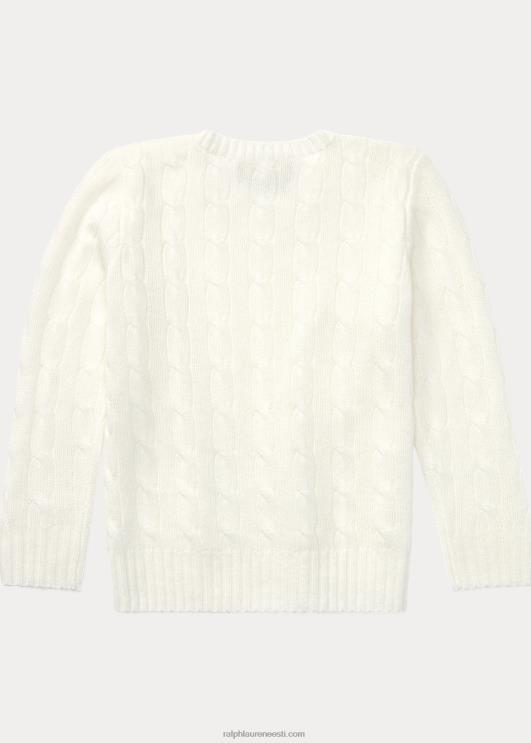 Ralph Lauren lapsed ikooniline kaabliga kootud kašmiirkampsun PR0V5729 soe valge