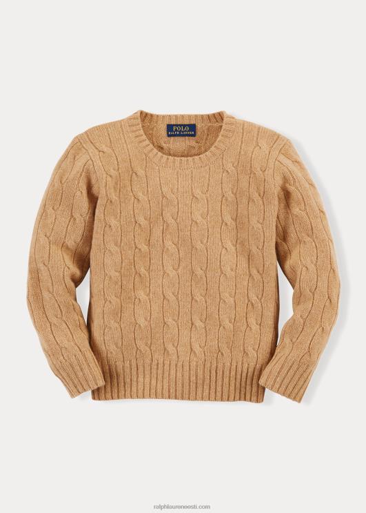 Ralph Lauren lapsed ikooniline kaabliga kootud kašmiirkampsun PR0V5730 uus kaameli melange